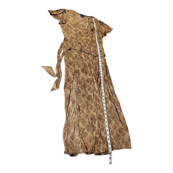 Paige Alayna Snakeskin Print Midi Dress in Bronze Size Small NWOT Belted Satin - Picture 16 of 16